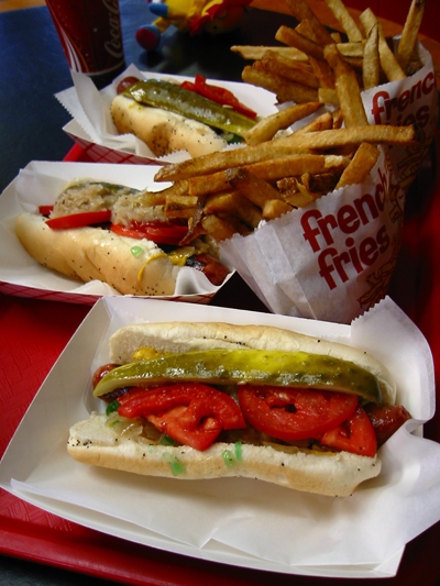 Tray of Chicago Style Dogs