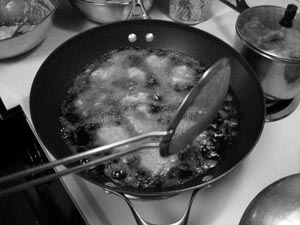 Make sure oil is hot enough, but not too hot.